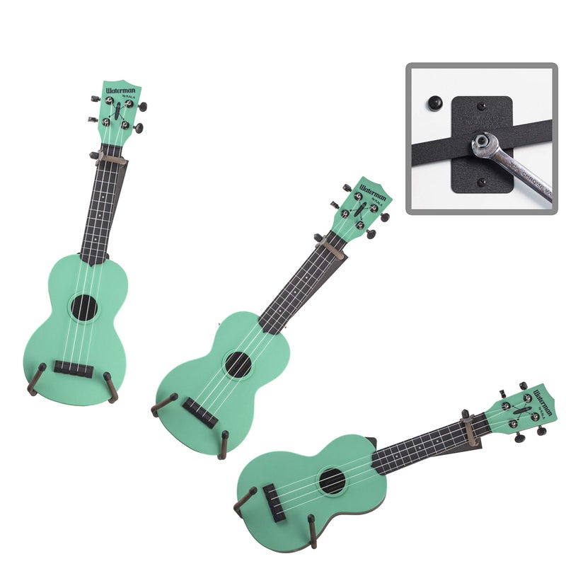 String Swing Ukulele Horizontal Wall Mount Stand for Violin Mandolin Ukele Pinaple Concert Compatible Safely Accessories without Case String Swing Black CC15S-FW - Image 2